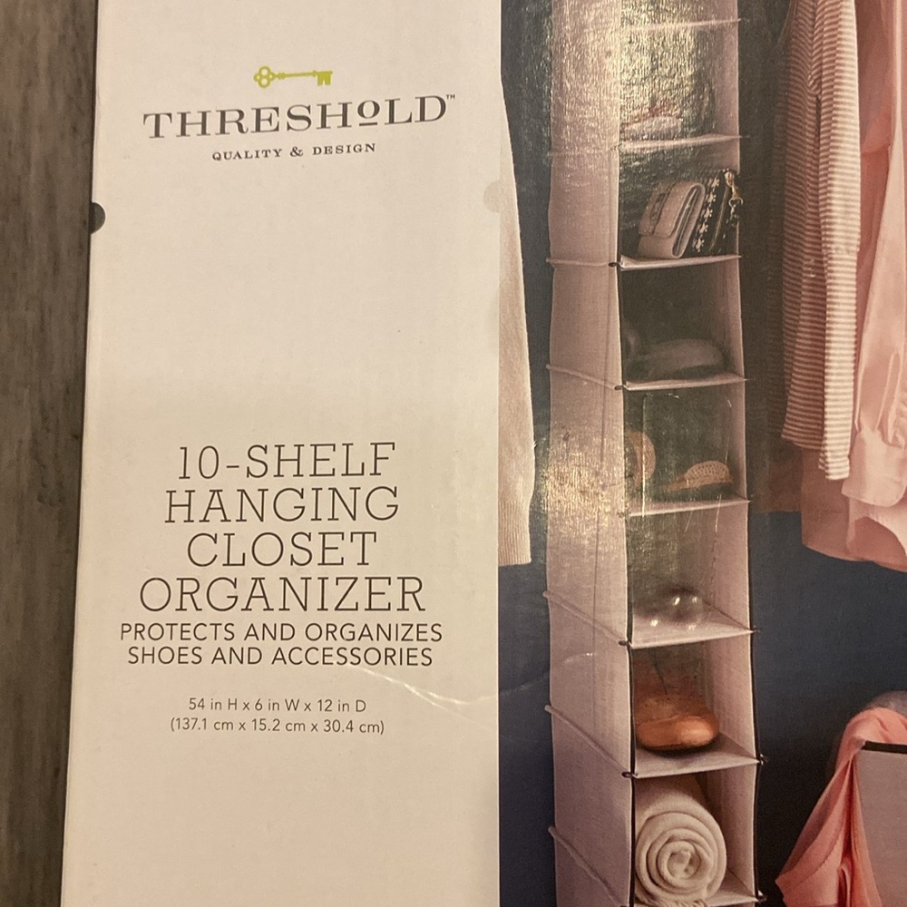 NIB Threshold 10-shelf hanging closet organizer-durable reinforced shelves - Picture 2 of 6